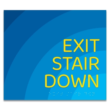 'Exit Stair Down' Egress Sign - CA Compliant