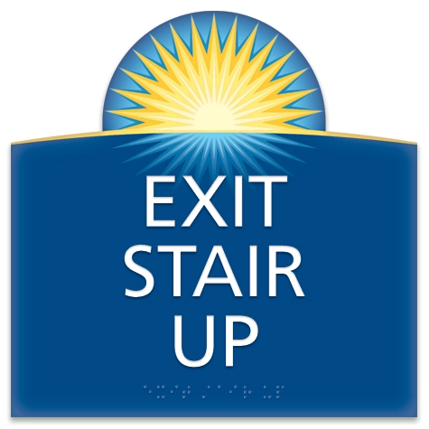 "Exit Stair Up" Egress Sign - CA Compliant