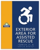Exterior Area for Assisted Rescue Sign - Dynamic ISA Symbol