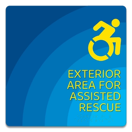 Exterior Area for Assisted Rescue Sign - Dynamic ISA Symbol
