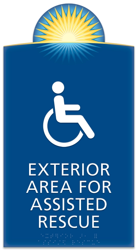 Exterior Area for Assisted Rescue Sign - ISA Symbol