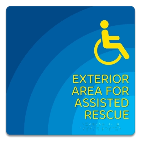 Exterior Area for Assisted Rescue Sign - ISA Symbol