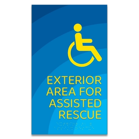 Exterior Area for Assisted Rescue Sign - ISA Symbol