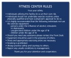 Fitness Center Rules
