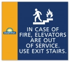 In Case of Fire, Elevators Are Out of Service - No Braille