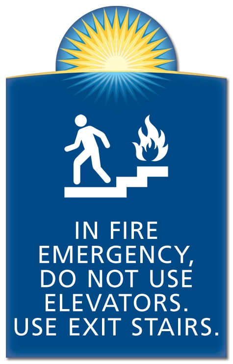 In Fire Emergency, Do Not Use Elevator - No Braille