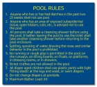 Indiana Pool Rules Sign