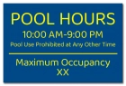 New York Pool Hours and Max Occupancy Sign