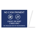 No Cash Payment - Easel Sign