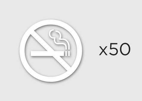 No Smoking Symbol Only - 50 Pack