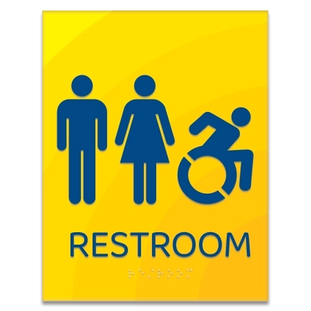 Restroom Sign w/Unisex & Dynamic ISA Symbols