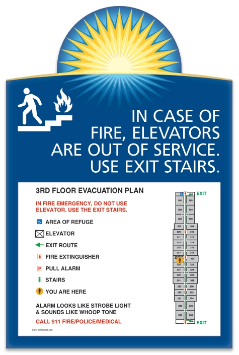 Standard Elevator Evacuation Plans - CA Compliant