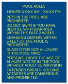 Texas Pool Rules Sign