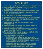 Washington Pool Rules Sign