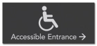 Accessible Directional Right Sign w/ ISA Symbol