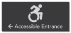 Accessible Directional Sign w/Dynamic ISA Symbol & Left Arrow