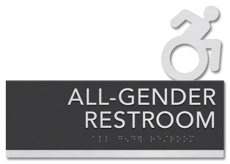 All-Gender Restroom Sign w/ Dynamic ISA Symbol