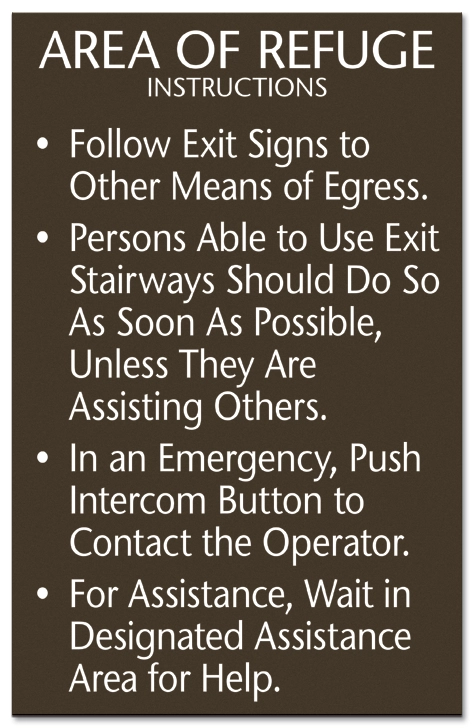 Area of Refuge w/ Instructions