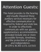 Attention Guests Sign: Hearing & Visually Impaired