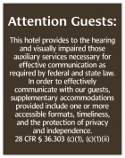 Attention Guests Sign: Hearing & Visually Impaired