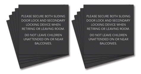 Balcony Safety Decal - 10 Pack