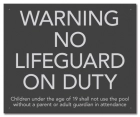 BC Warning - No Lifeguard on Duty Sign