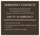 Connecticut Emergency Contacts Pool Sign