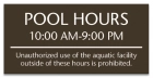 Delaware Pool Hours Sign