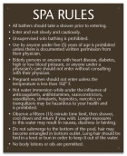 Delaware Spa Rules Warning Sign