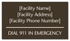 Emergency Dial 911 Pool Sign