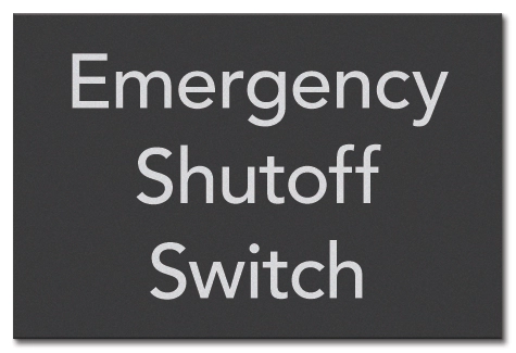Emergency Shutoff Switch Sign