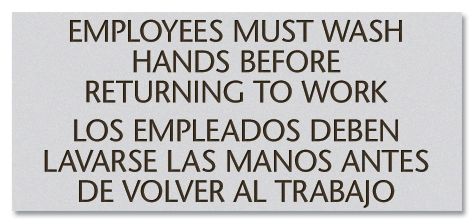 Employees Must Wash Hands Sign