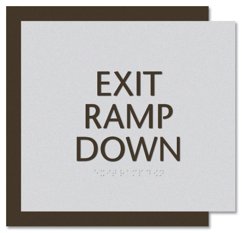 "Exit Ramp Down" Egress Sign - CA Compliant