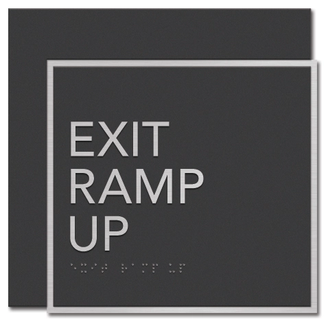 "Exit Ramp Up" Egress Sign - CA Compliant