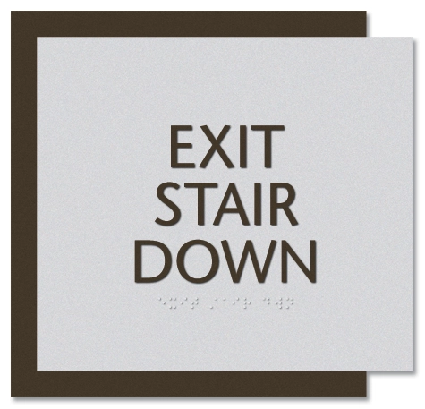 "Exit Stair Down" Egress Sign - CA Compliant
