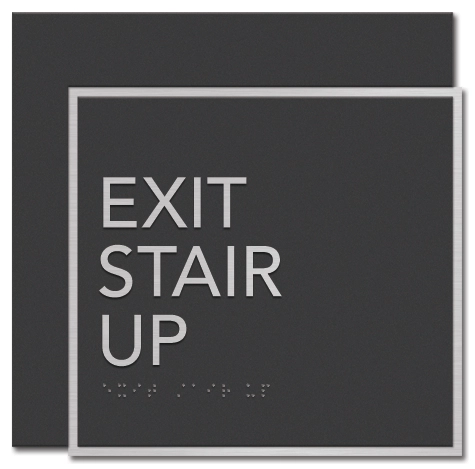 "Exit Stair Up" Egress Sign - CA Compliant