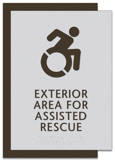 Exterior Area for Assisted Rescue Sign - Dynamic ISA Symbol