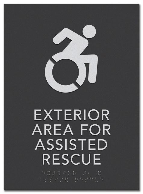 Exterior Area for Assisted Rescue Sign - Dynamic ISA Symbol