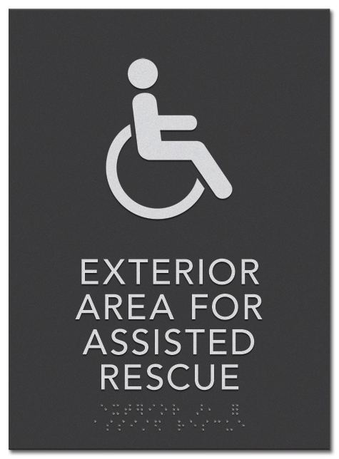 Exterior Area for Assisted Rescue Sign - ISA Symbol