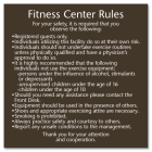 Fitness Center Rules Sign