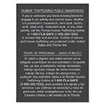 Florida Code - Human Trafficking Notice - Acrylic Material
