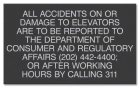 General Information Elevator Damage Sign