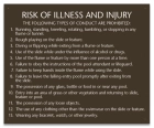 Georgia Water Slide Risk of Illness and Injury Sign