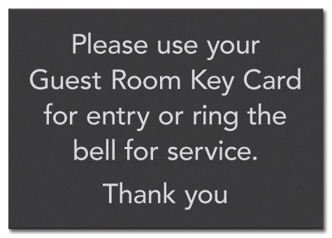 Guest Room Key Card Sign