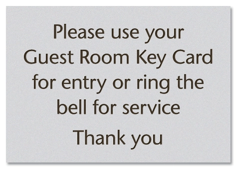 Guest Room Key Card Sign