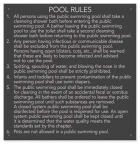 Hawaii Pool Rules Sign