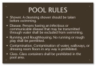 Idaho Pool Rules Sign