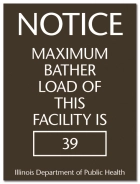 Illinois Maximum Bather Load Pool & Spa Sign
