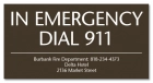 In Emergency Dial 911 (Facility Name) - California Code