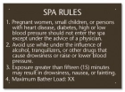 Indiana Spa Rules Sign